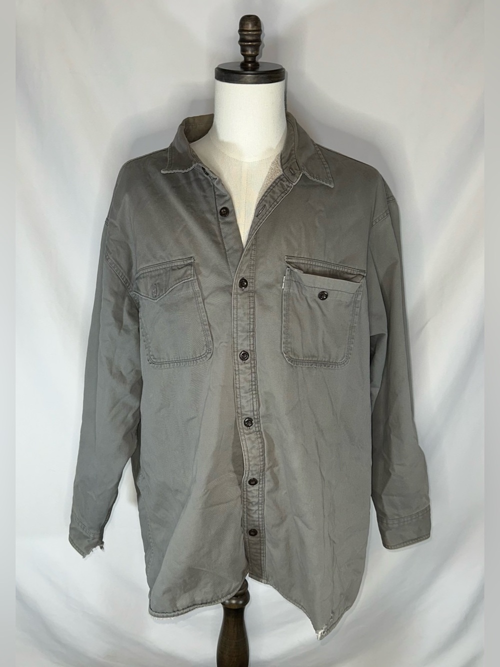 Levi Strauss Jacket Adult 2XL Regular Gray Sherpa Lined Button Up Shacket
